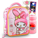 My Melody Lunch Box for Girls Set - Bundle with My Melody Lunch Bag Plus Stickers, Water Bottle, More | My Melody Lunch Box for School